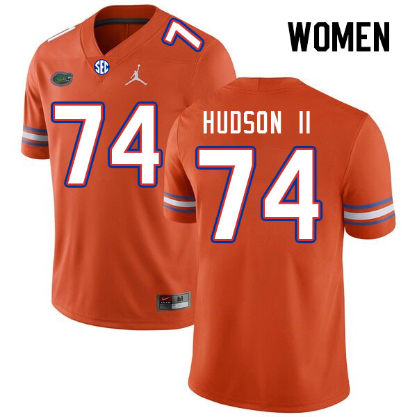 Women #74 Lyndell Hudson II Florida Gators College Football Jerseys Stitched Sale-Orange